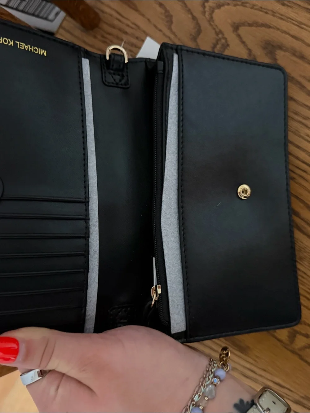 Michael Kors Leopard Print and Black Flap Card Holder